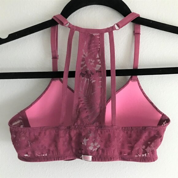 Maroon Racer Back Lightly Lined Bra - Picture 3 of 4